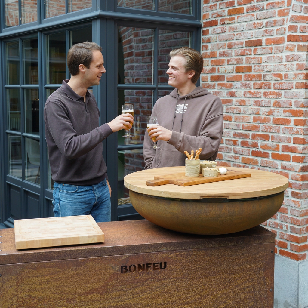 BonFeu BonTeak Premium Teak Wood Hardwood Table Top for BonBiza Fire Pits