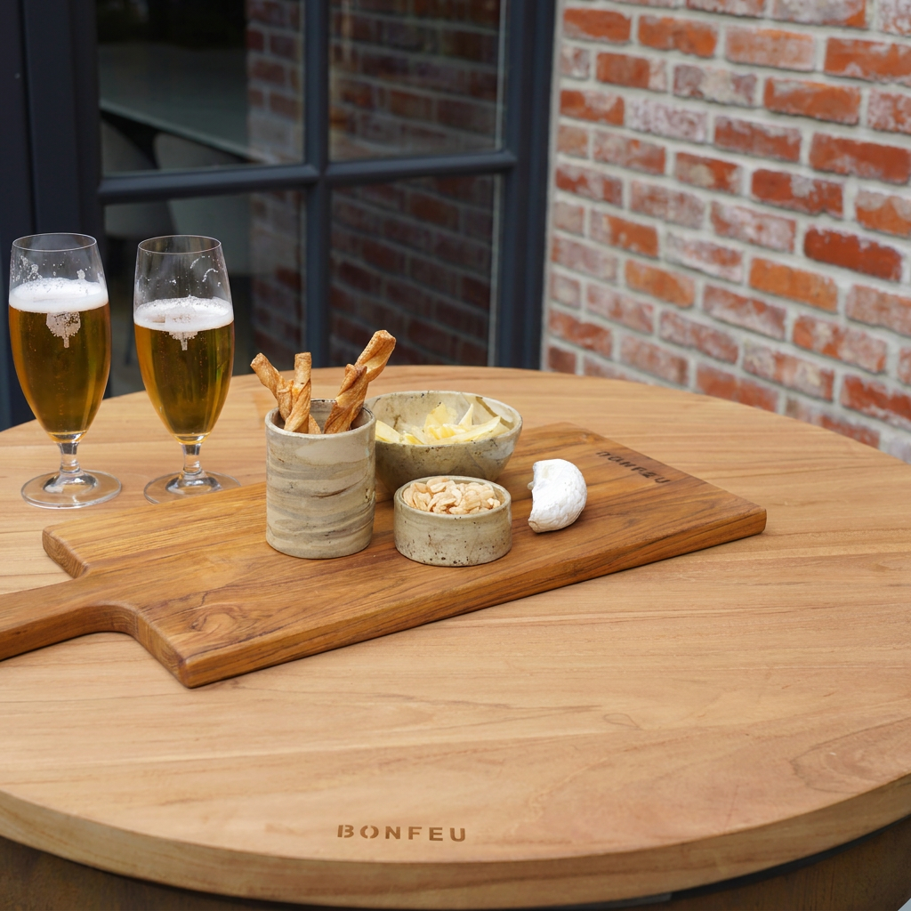BonFeu BonTeak Premium Teak Wood Hardwood Table Top for BonBiza Fire Pits