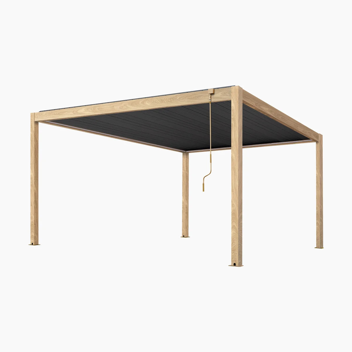 PergoSTET Plus Frame Only 4m x 4m Square Pergola with LED Lighting in Wood Effect