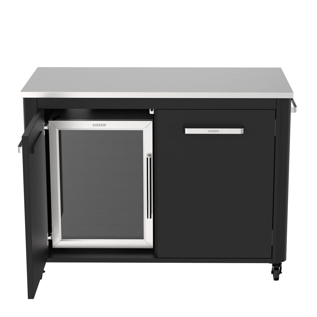 Cozze Fridge Steel Frame And Glass Front 60 Litres Outdoor Kitchen