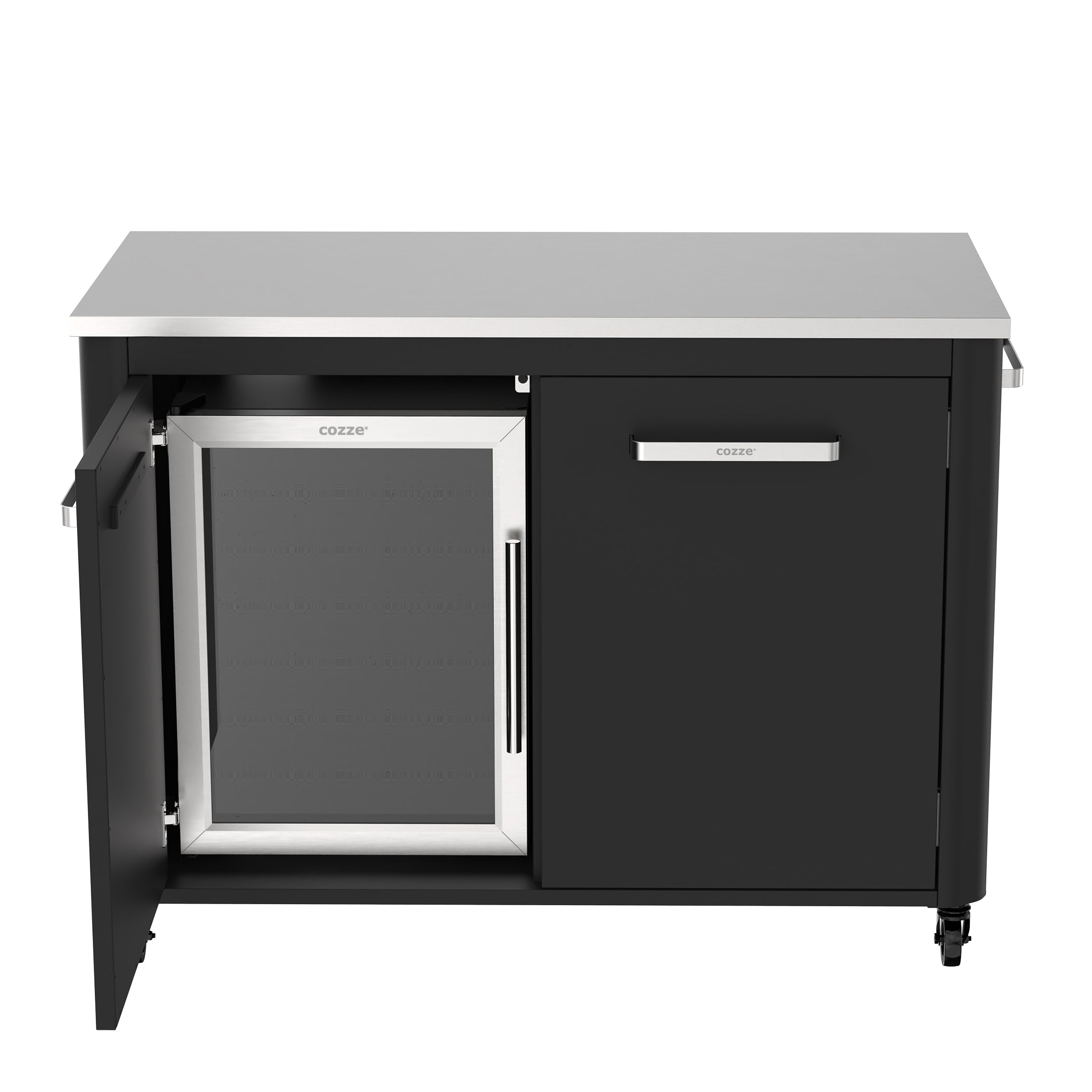 Cozze Fridge Steel Frame And Glass Front 60 Litres Outdoor Kitchen