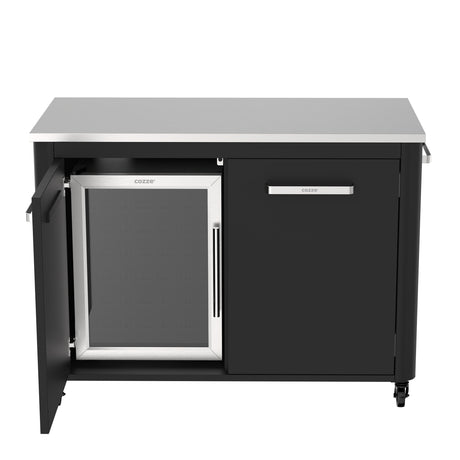 Cozze Fridge Steel Frame And Glass Front 60 Litres Outdoor Kitchen