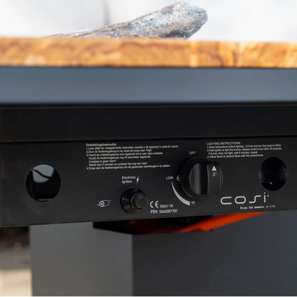 Cosi - Cosiloft 100 Black and Teak Fire Pit Table