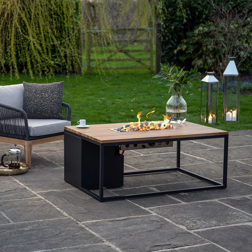 Cosi - Cosiloft 120 Black and Teak Fire Pit Table