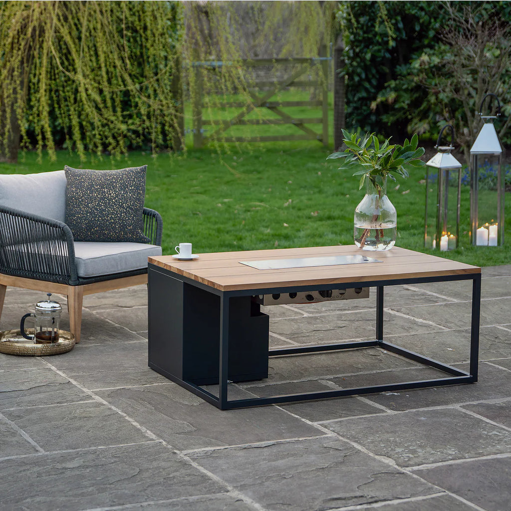 Cosi - Cosiloft 120 Black and Teak Fire Pit Table