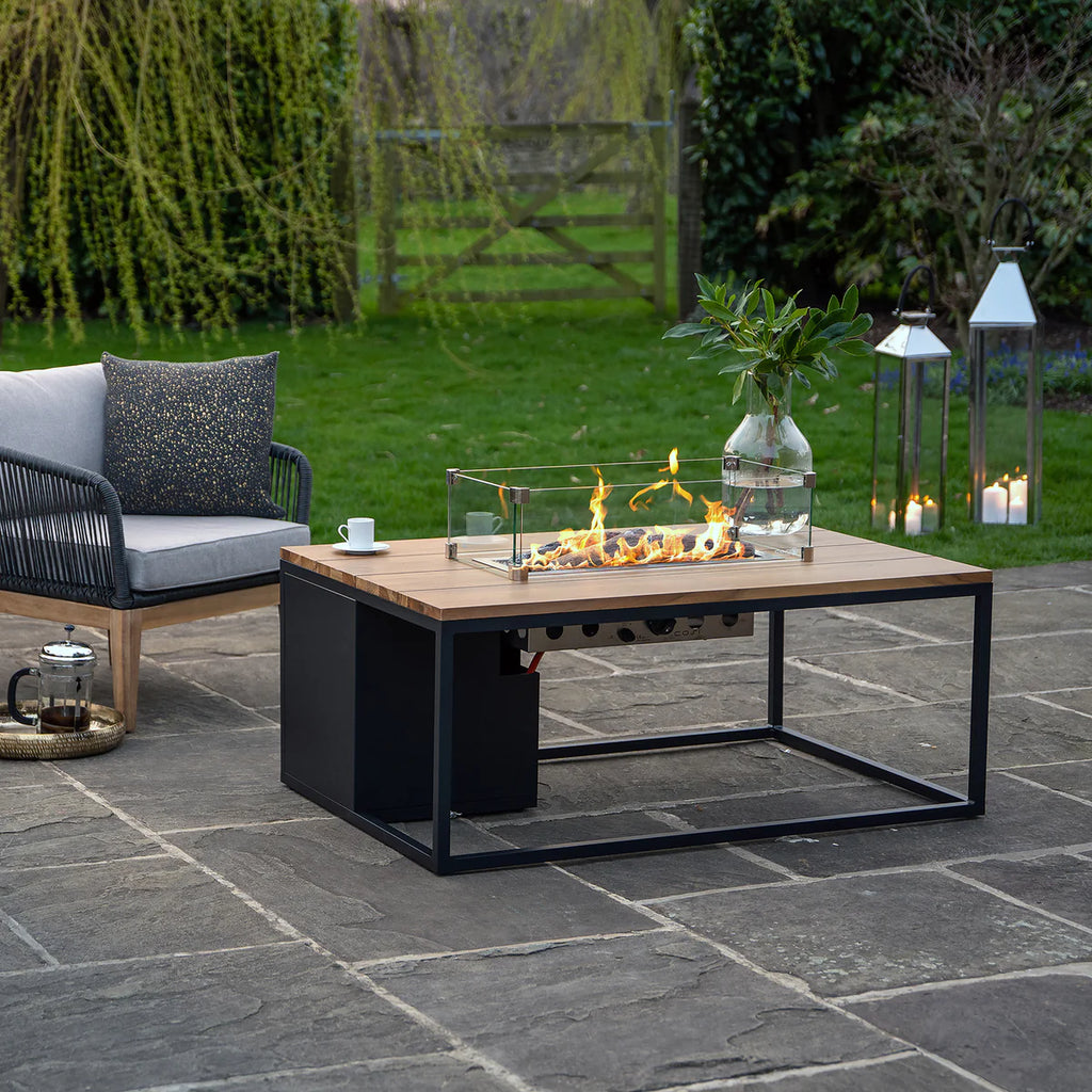 Cosi - Cosiloft 120 Black and Teak Fire Pit Table