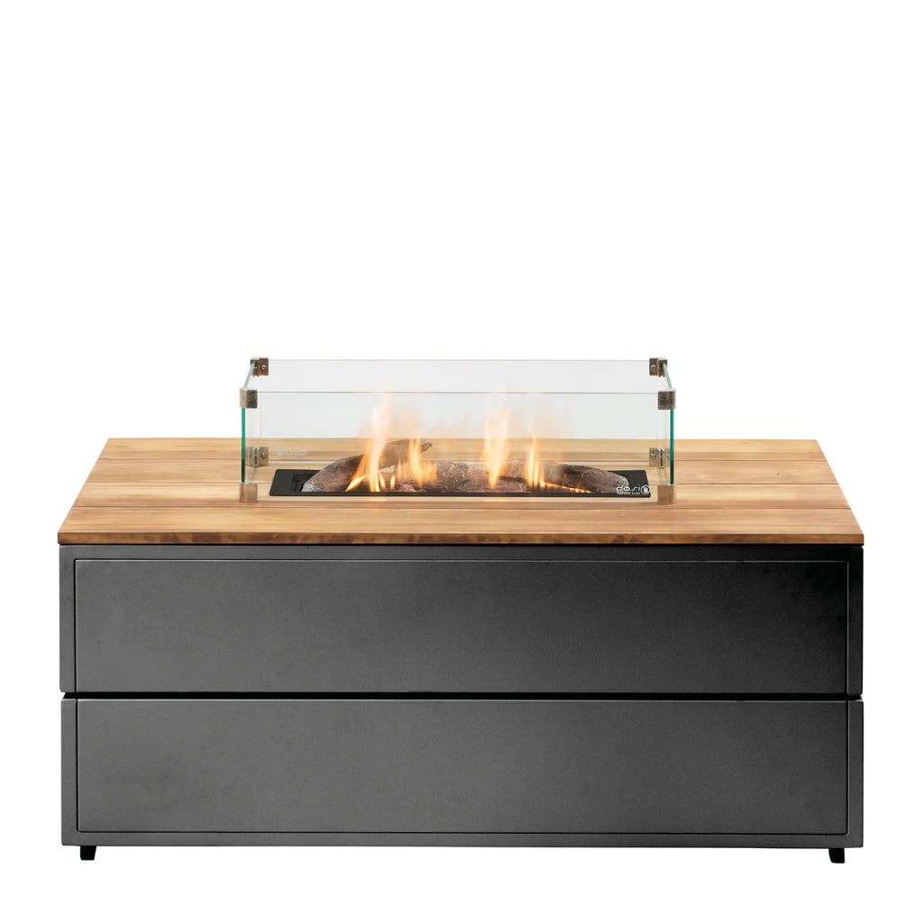 Cosi - Cosipure 120 Rectangular Fire Pit Black and Teak