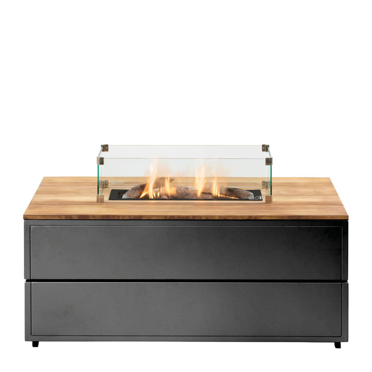 Cosi - Cosipure 120 Rectangular Fire Pit Black and Teak