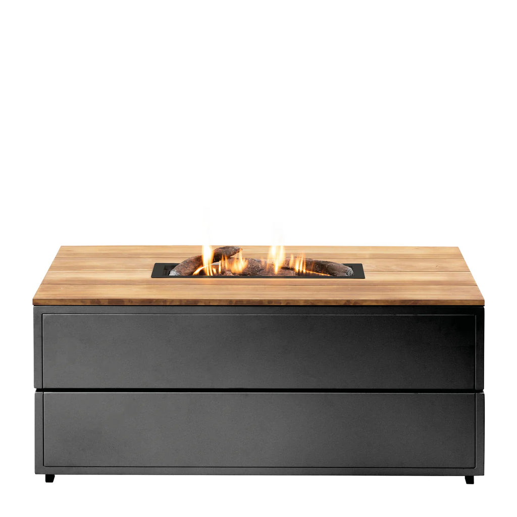 Cosi - Cosipure 120 Rectangular Fire Pit Black and Teak