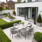 Kai 6 Seat Rectangular Dining Set in Light Grey