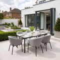 Kai 6 Seat Rectangular Dining Set in Light Grey