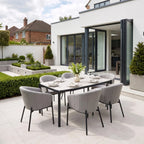 Kai 6 Seat Rectangular Dining Set in Light Grey