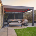Abierto Motorised 3m x 4m Frame Only Pergola with Retractable Roof and LED Lighting in Grey - Includes Installation/Delivery