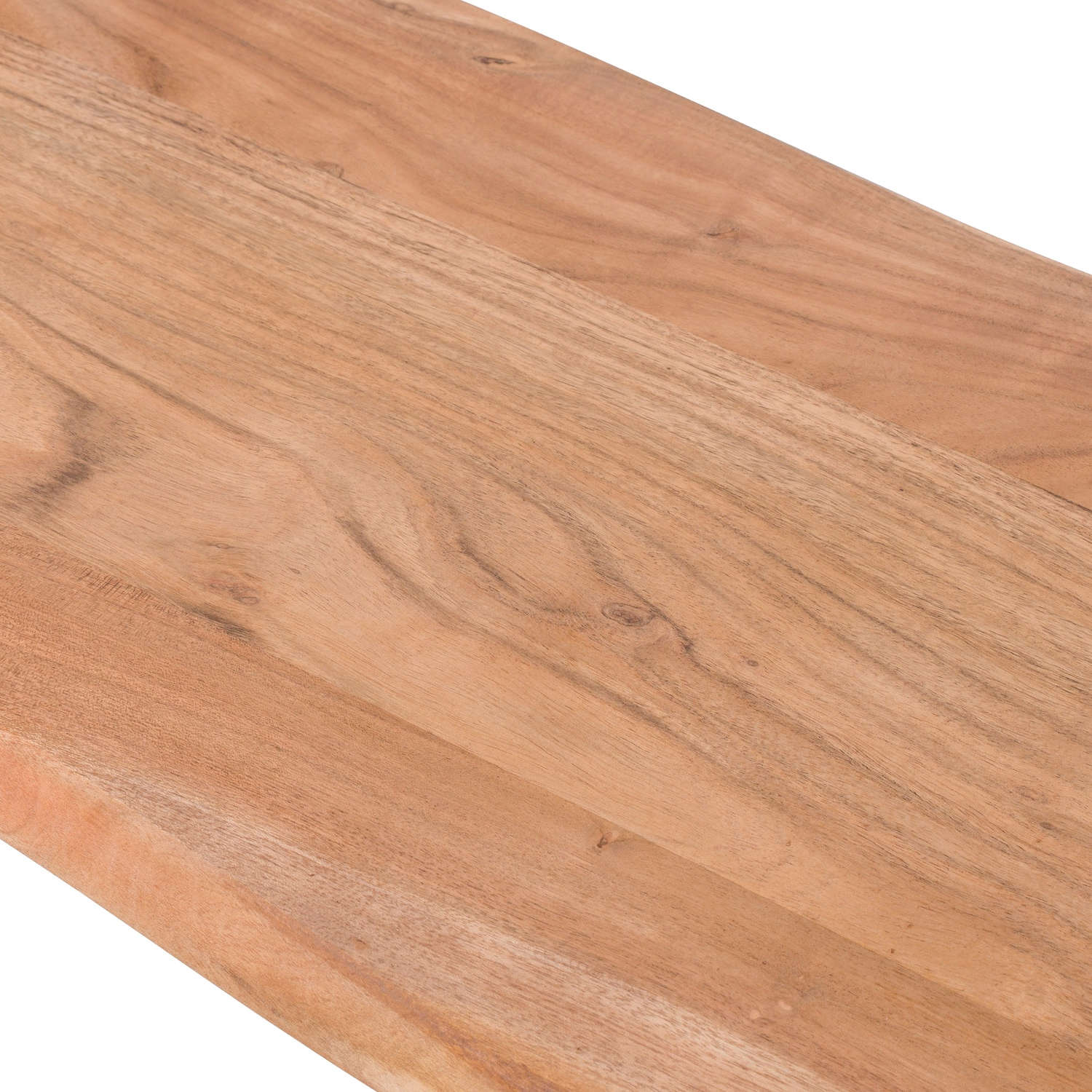 Live Edge Collection Bench Indian Acacia Wood Grey Metal Cross Legs Limited Edition