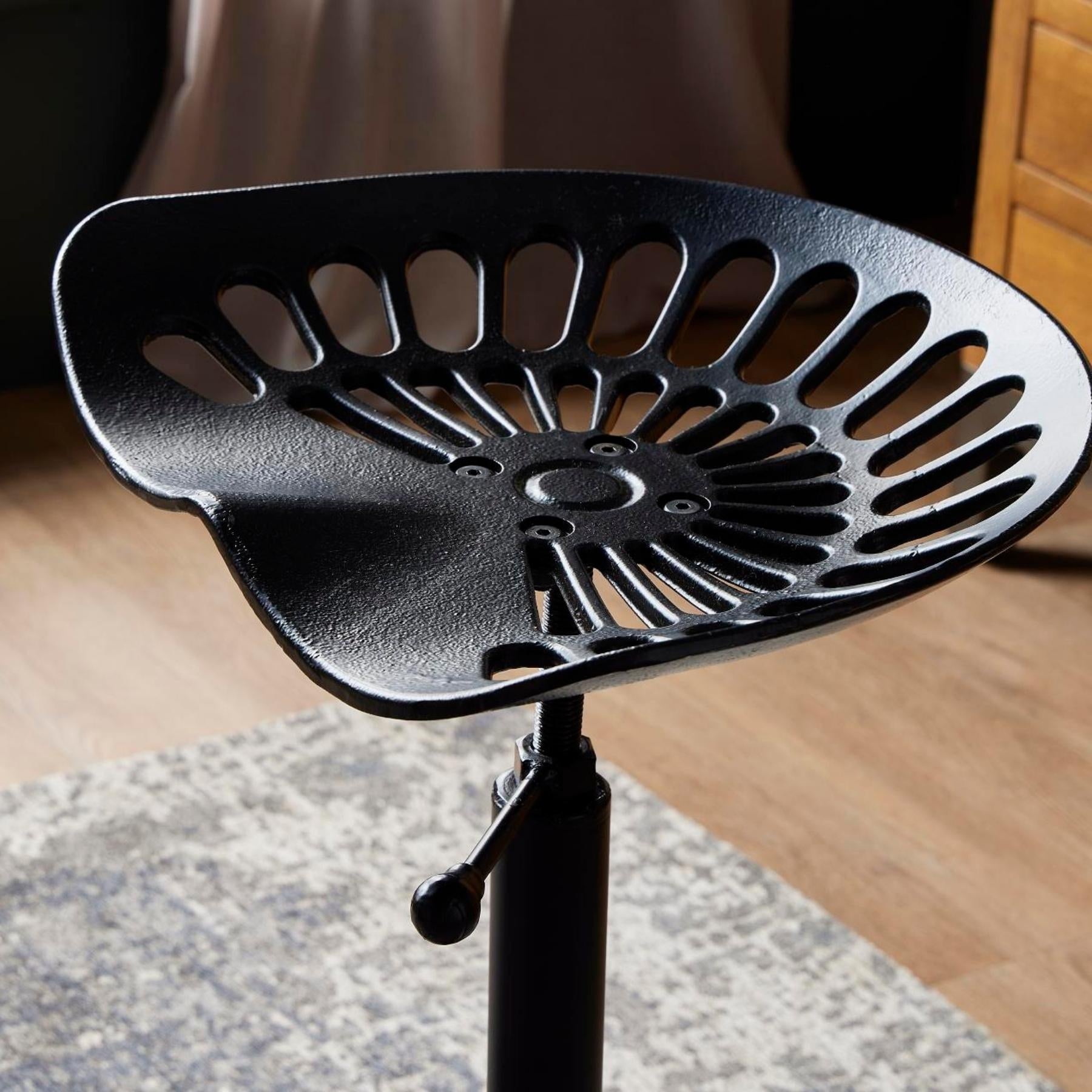 Black Metal Adjustable Tractor Seat Stool From Industrial Line Signature Collection Limited Edition