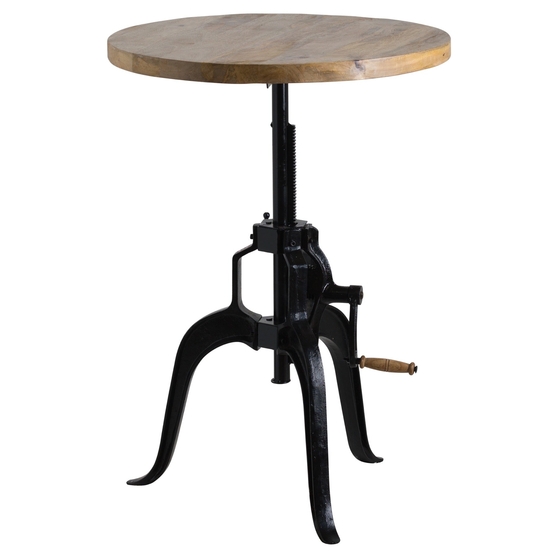 Draftsman Adjustable Bar Bistro Table Weathered Wood Top With Vintage Steel Framework Heritage Collection