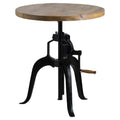Draftsman Adjustable Bar Bistro Table Weathered Wood Top With Vintage Steel Framework Heritage Collection