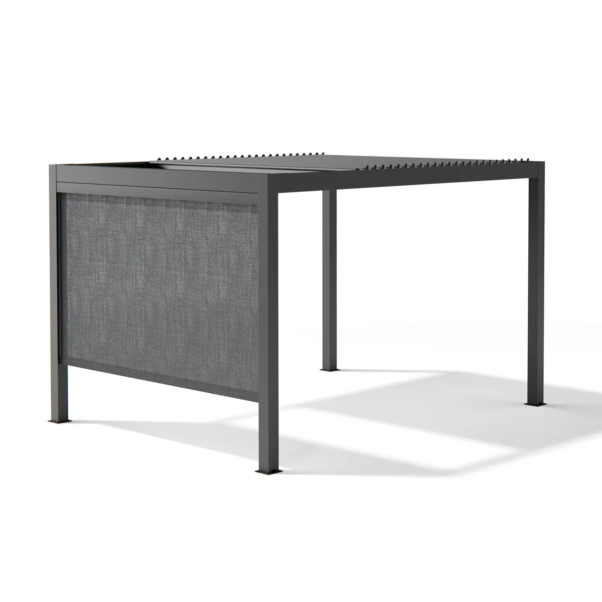 Abierto Motorised 3m x 4m Frame Only Pergola with Retractable Roof and LED Lighting in Grey - Includes Installation/Delivery