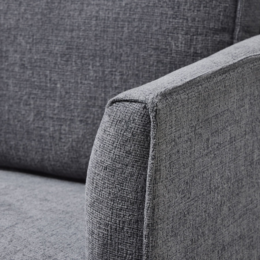 Richmond Grey Arm Chair Sumptuous Upholstery Curved Arm Design Exclusive Collection