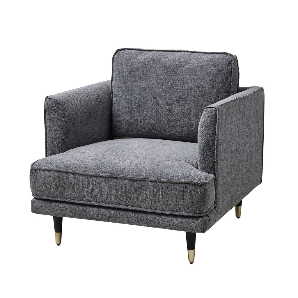 Richmond Grey Arm Chair Sumptuous Upholstery Curved Arm Design Exclusive Collection