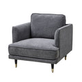 Richmond Grey Arm Chair Sumptuous Upholstery Curved Arm Design Exclusive Collection