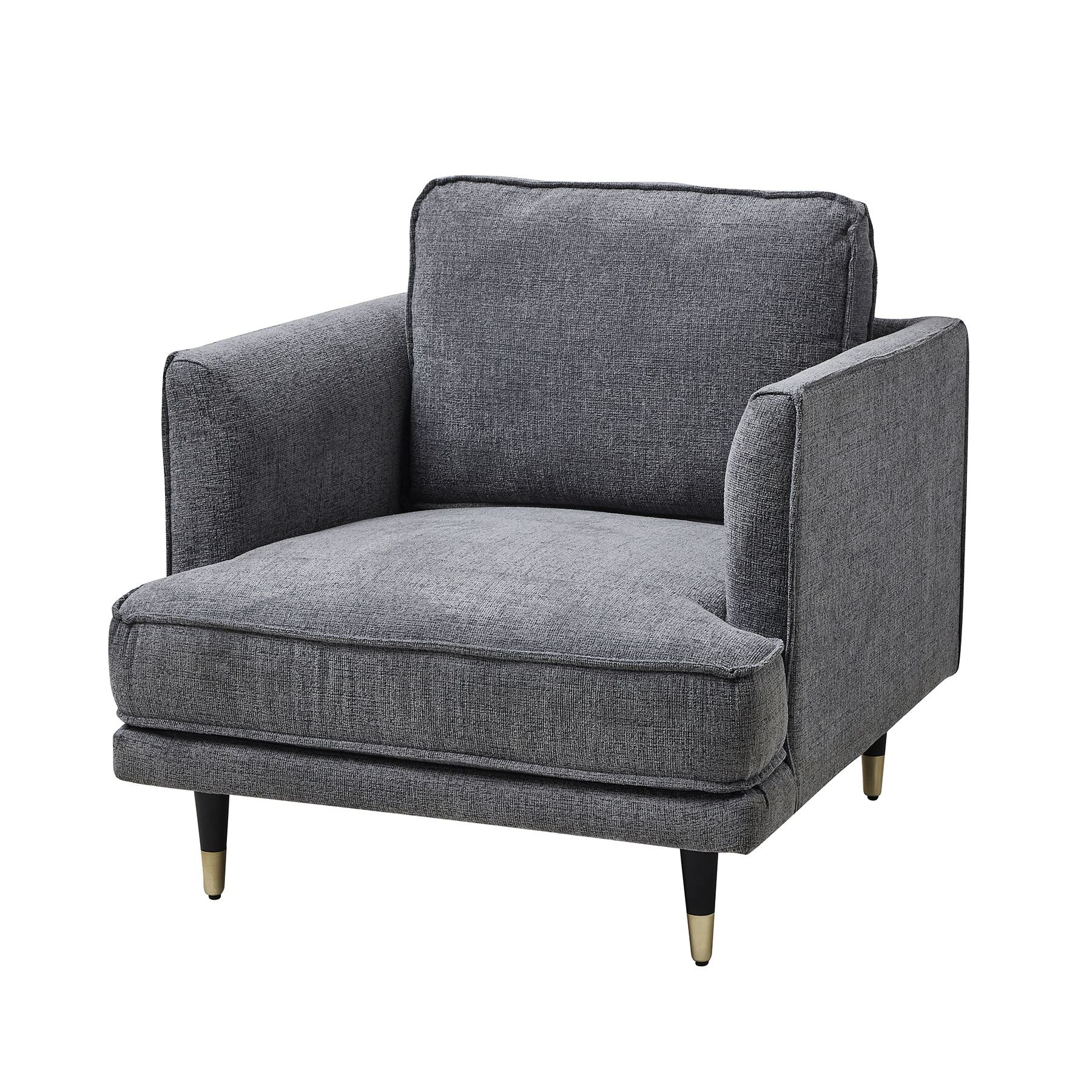 Richmond Grey Arm Chair Sumptuous Upholstery Curved Arm Design Exclusive Collection