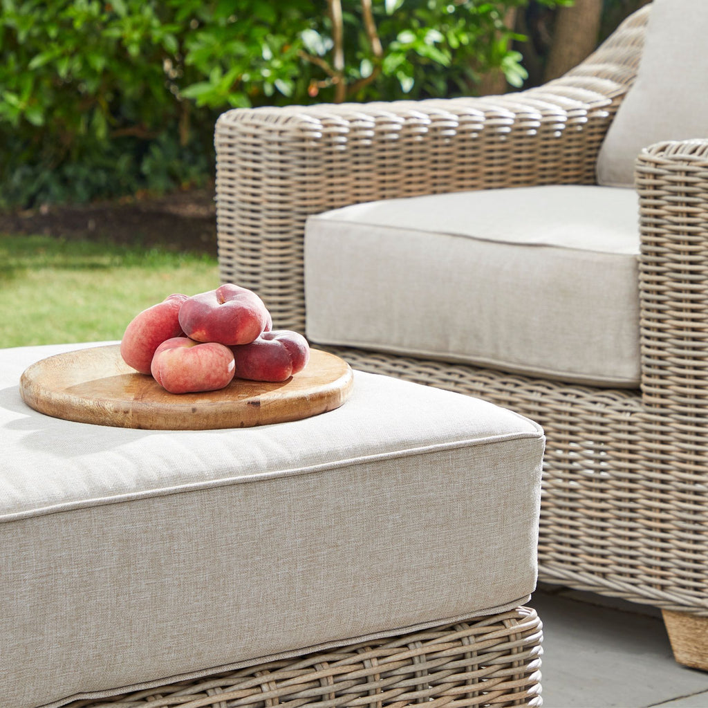 Capri Collection Outdoor Foot Stool 5mm HDPE Weave With Aluminum Frame Limited Edition