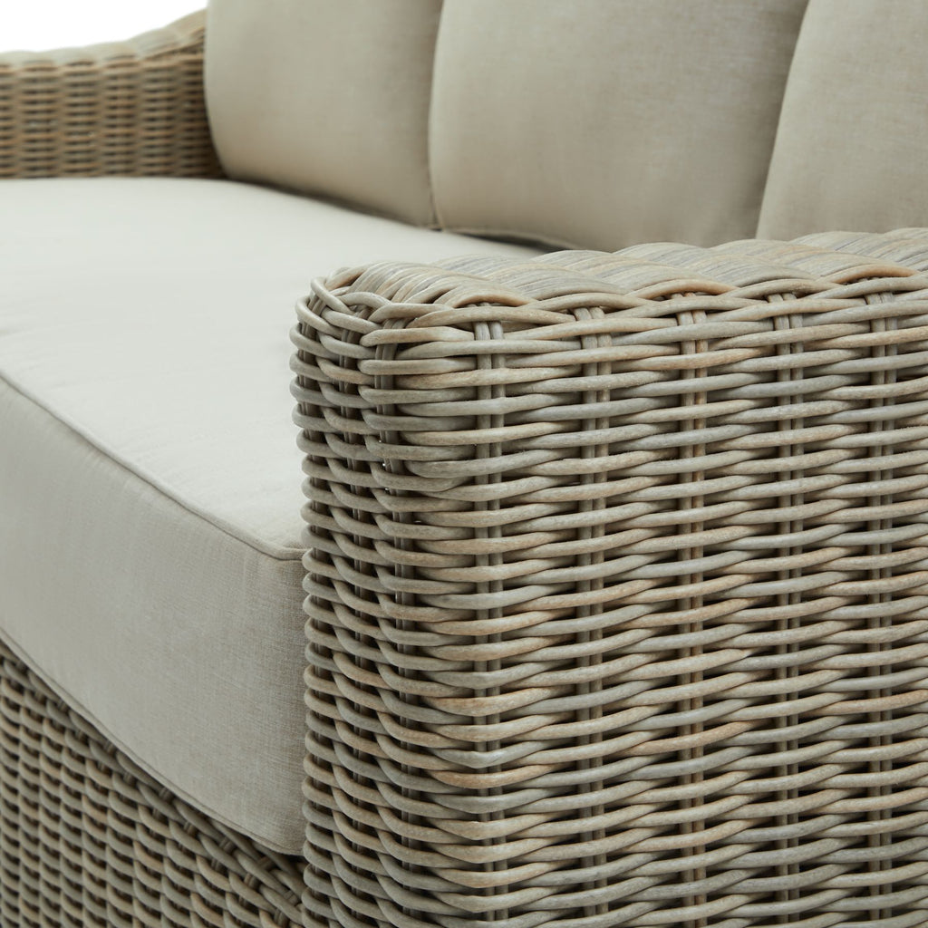 Capri Collection Outdoor Three Seater Sofa HDPE Wicker For Refined Outdoor Living