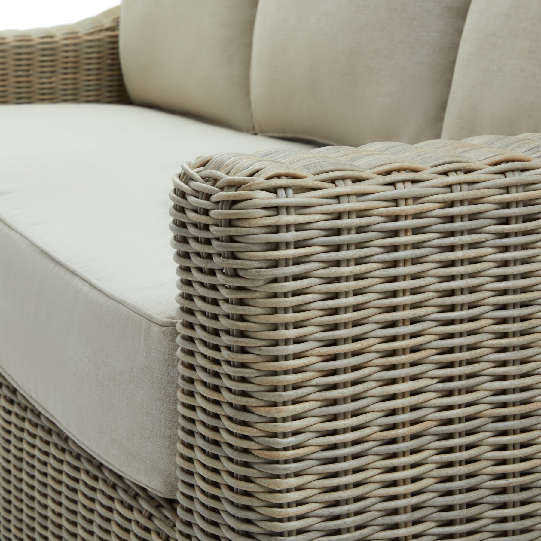 Capri Collection Outdoor Three Seater Sofa HDPE Wicker For Refined Outdoor Living