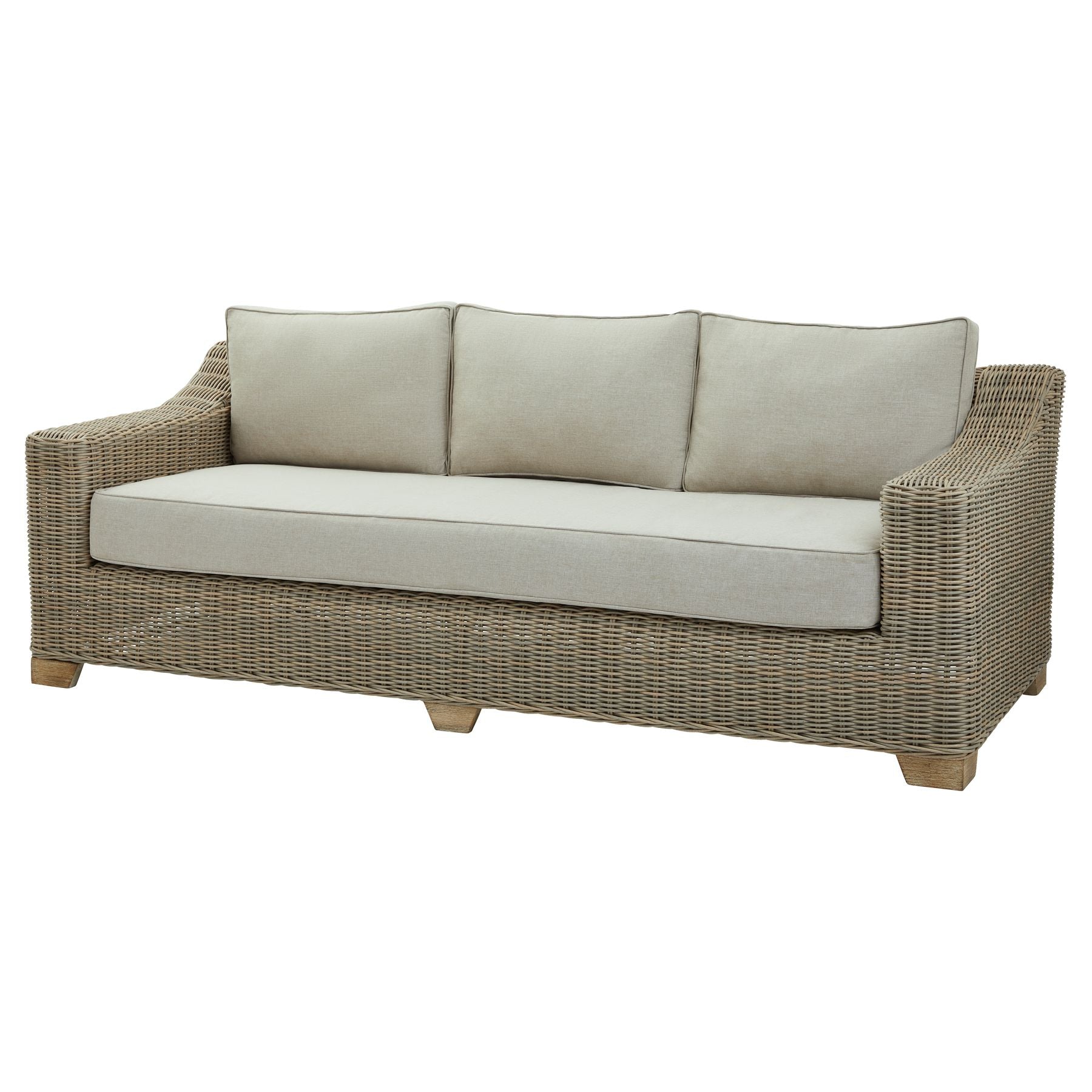 Capri Collection Outdoor Three Seater Sofa HDPE Wicker For Refined Outdoor Living