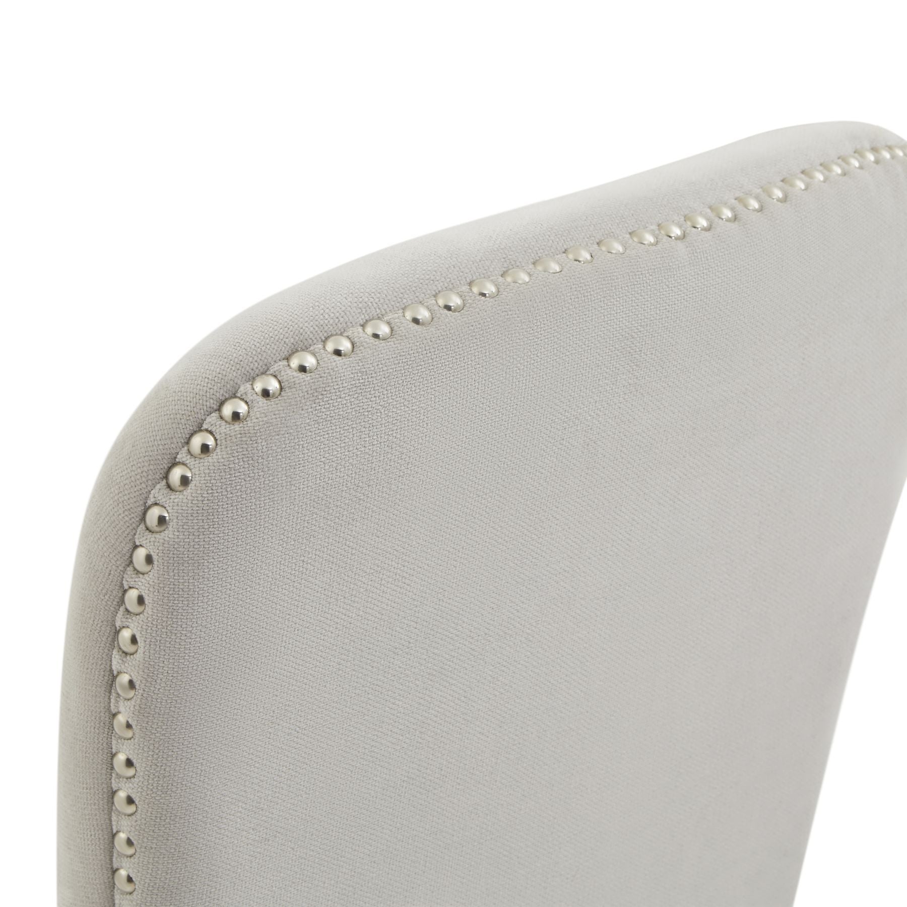 Cobham Grey Dining Chair Weathered Oak Frame With Antique Brass Studs And Subtle Exclusivity
