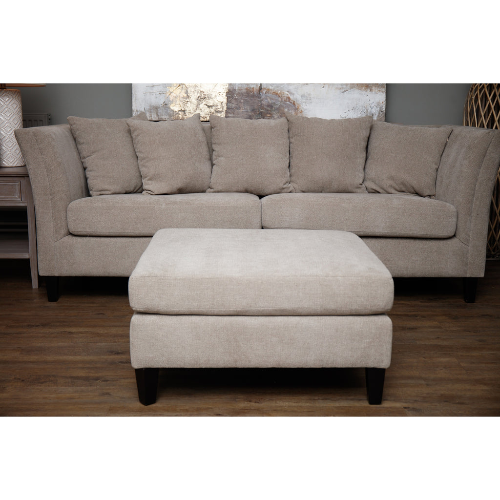 Vesper Velvet Ottoman Foot Stool Taupe Collection Limited Edition Timeless Luxury Craftsmanship