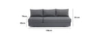 Panama 3 Seat Outdoor Sofa With Convertible Sun Lounger Charcoal Weatherproof Aluminium Frame