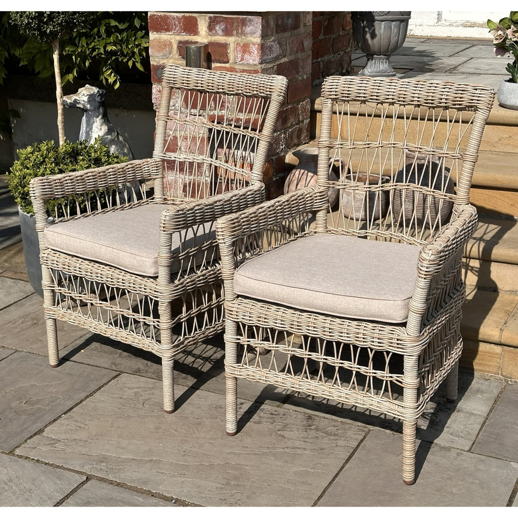 Provence Collection Outdoor Dining Chair in HDPE Wicker Weave with Exclusive Courtyard Appeal