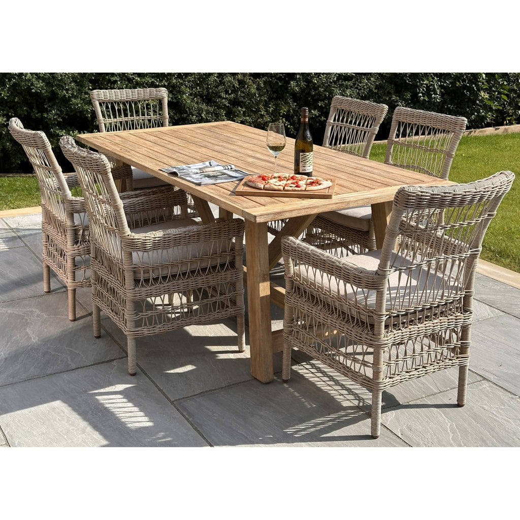 Provence Collection Outdoor Dining Chair in HDPE Wicker Weave with Exclusive Courtyard Appeal