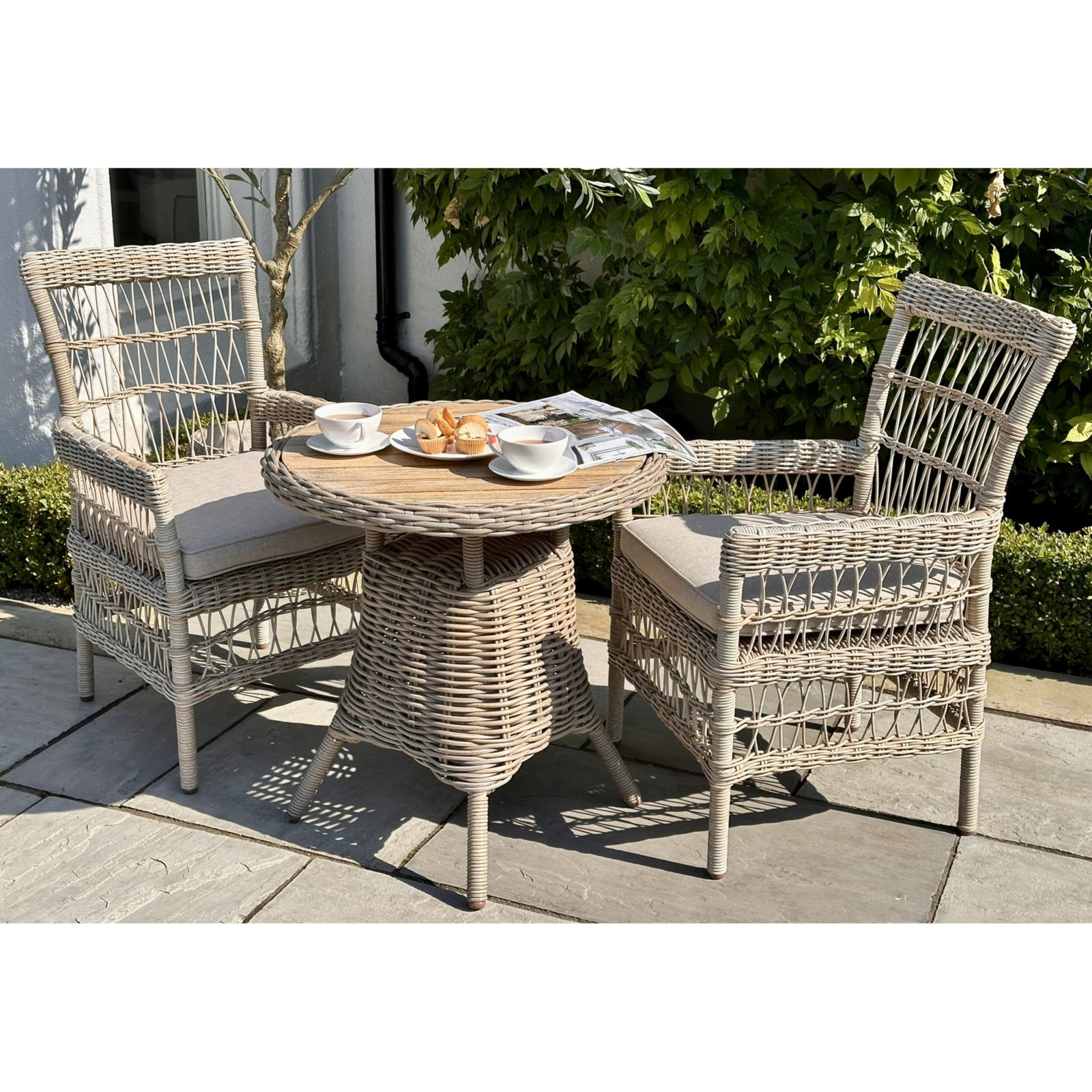 Provence Collection Outdoor Dining Chair in HDPE Wicker Weave with Exclusive Courtyard Appeal
