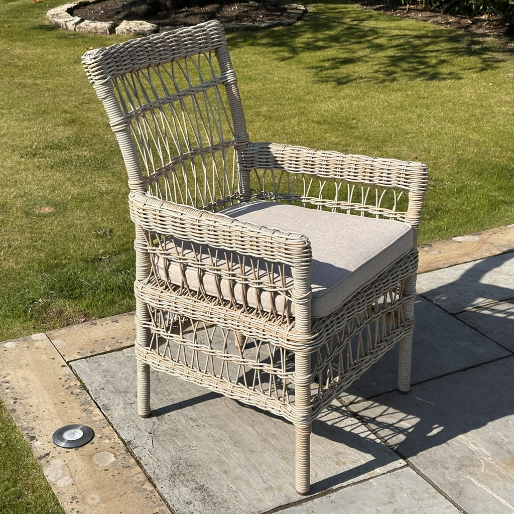 Provence Collection Outdoor Dining Chair in HDPE Wicker Weave with Exclusive Courtyard Appeal