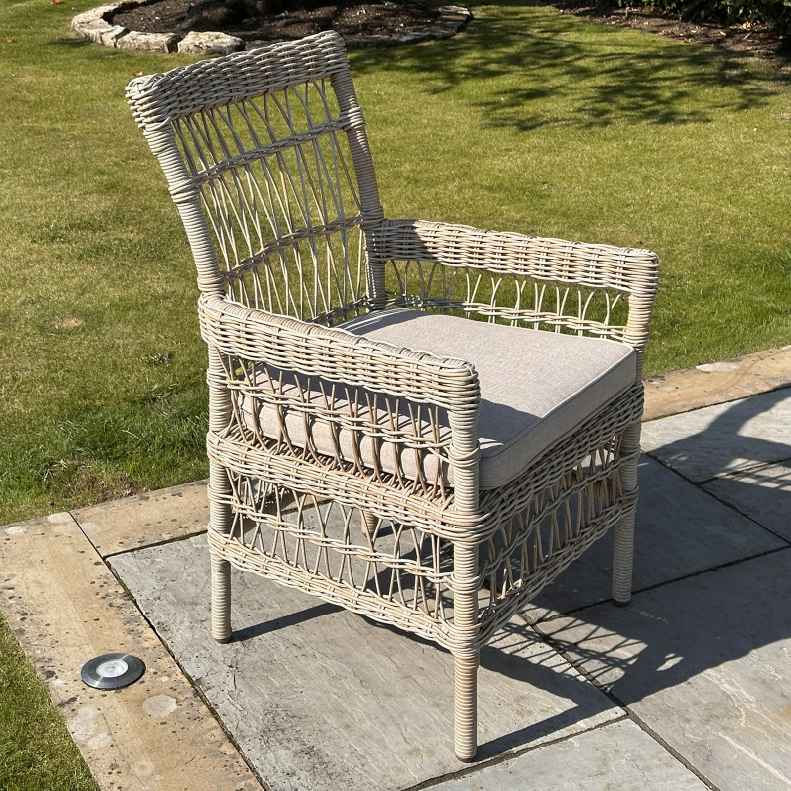 Provence Collection Outdoor Dining Chair in HDPE Wicker Weave with Exclusive Courtyard Appeal