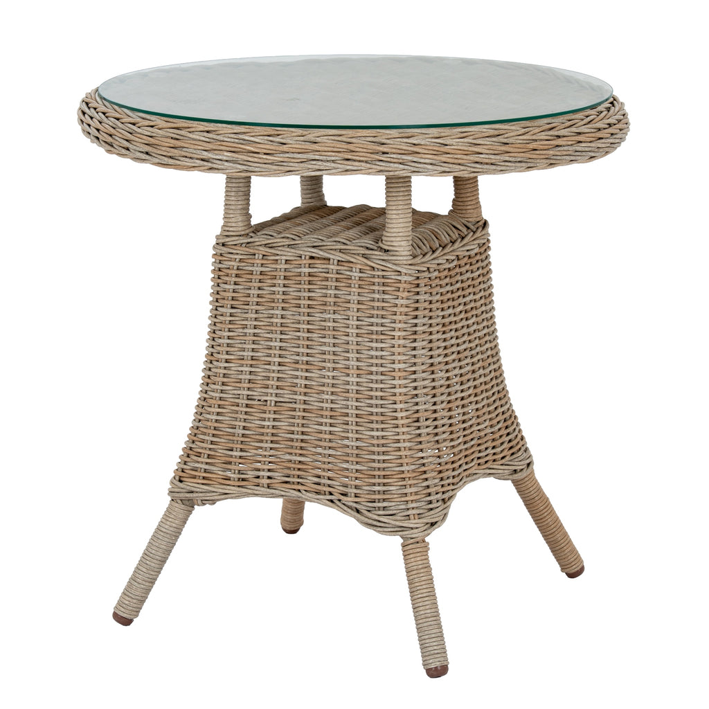 Limited Edition Amalfi Collection Outdoor Bistro Table With Wood Top For Elegant Al Fresco Dining