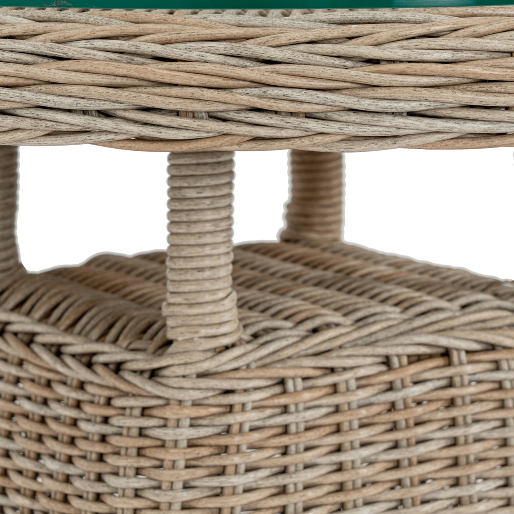 Limited Edition Amalfi Collection Outdoor Bistro Table With Wood Top For Elegant Al Fresco Dining