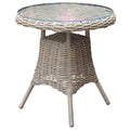 Amalfi Collection Outdoor Bistro Table With Glass Top Exquisite Patio Centerpiece