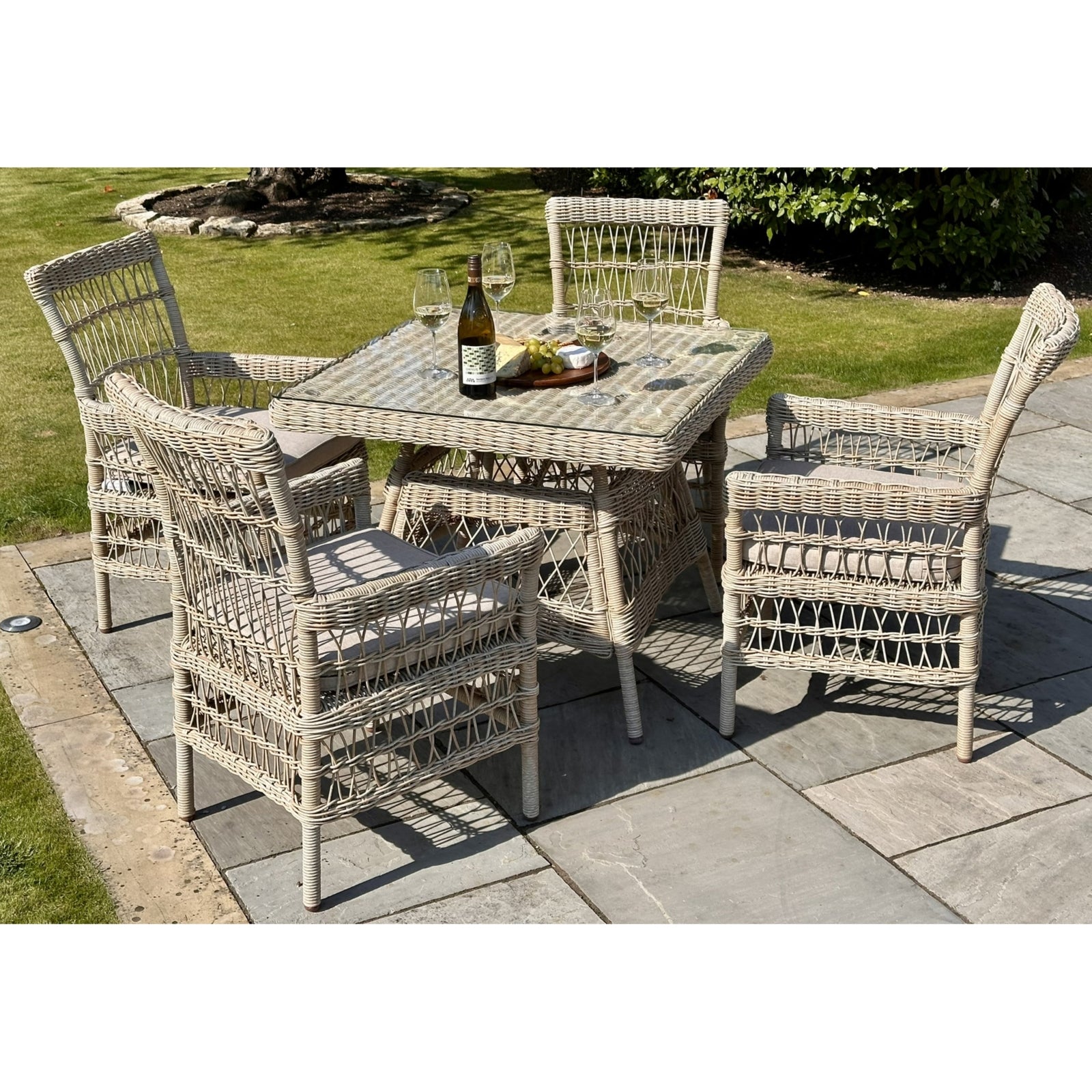 Provence Collection Outdoor 4 Seater Dining Set Limited Availability For Elegant Patios