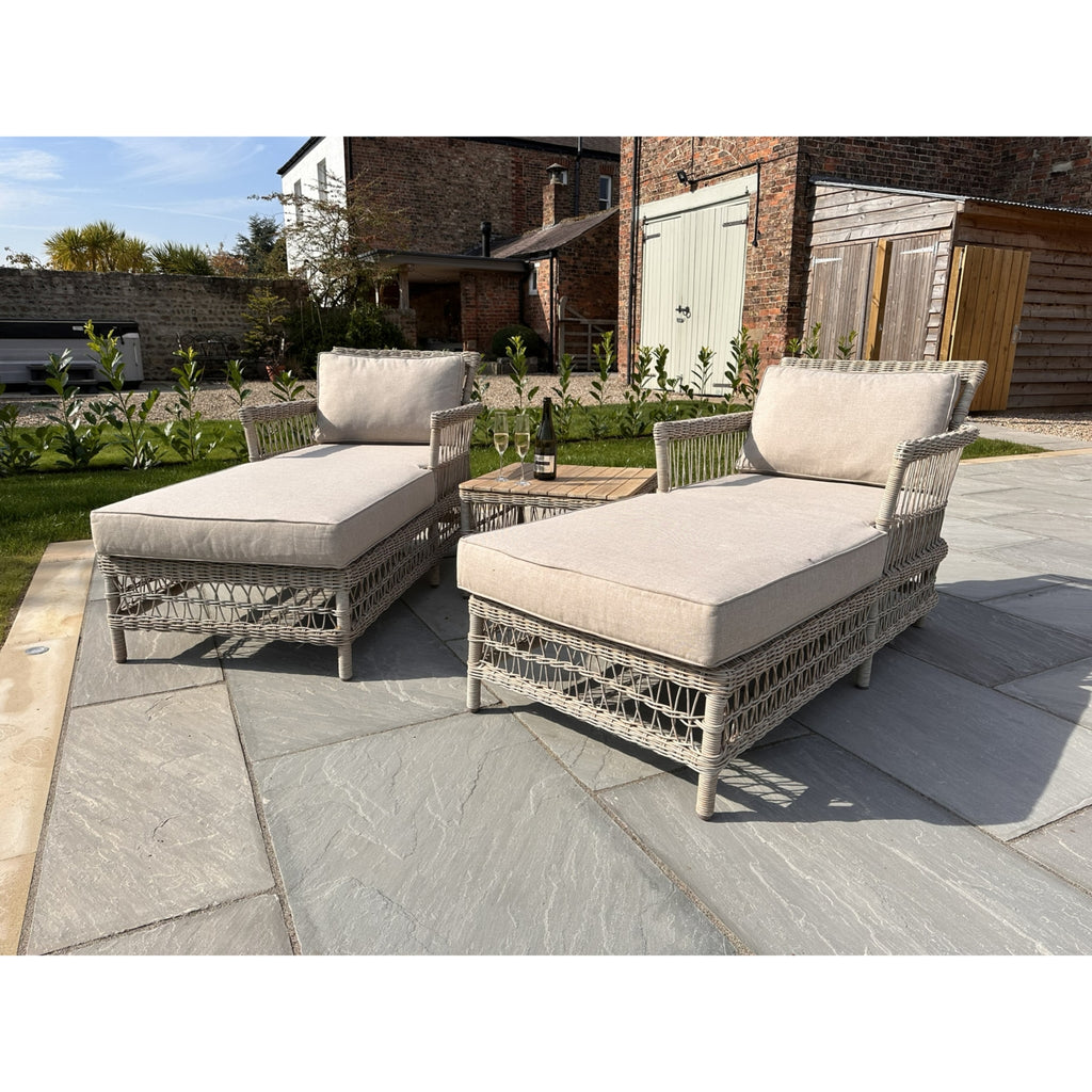 Provence Collection Outdoor Sun Lounger Set In Cast Aluminum Luxe Limited Edition
