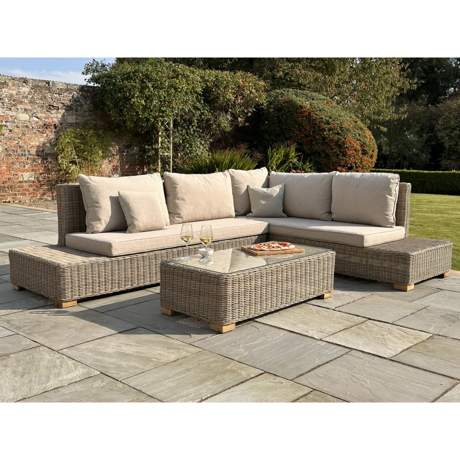 Capri Collection Outdoor Corner And Coffee Table Set Elite