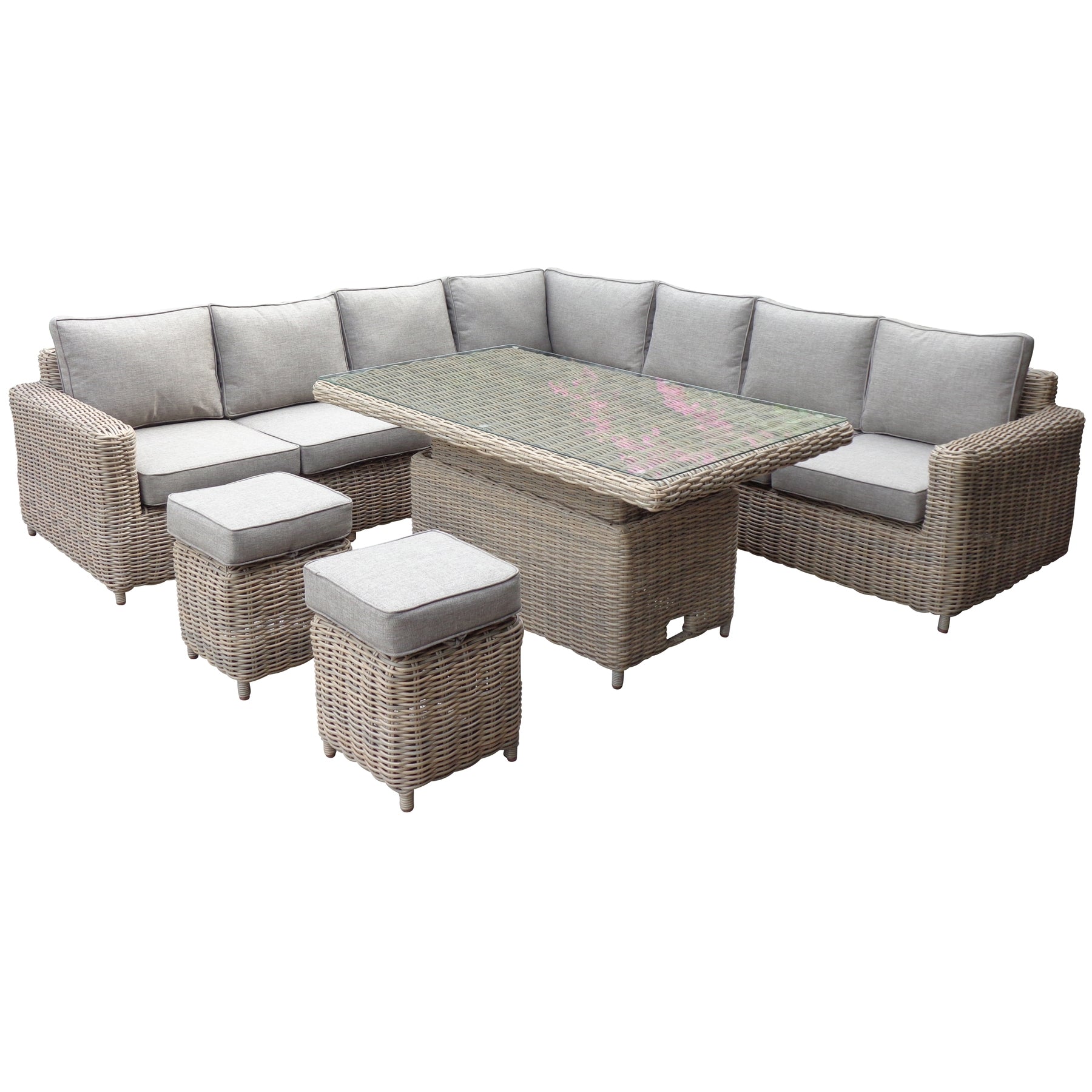 Amalfi Outdoor Corner Set With Riser Table And Two Stools From The Amalfi Collection, Limited Edition