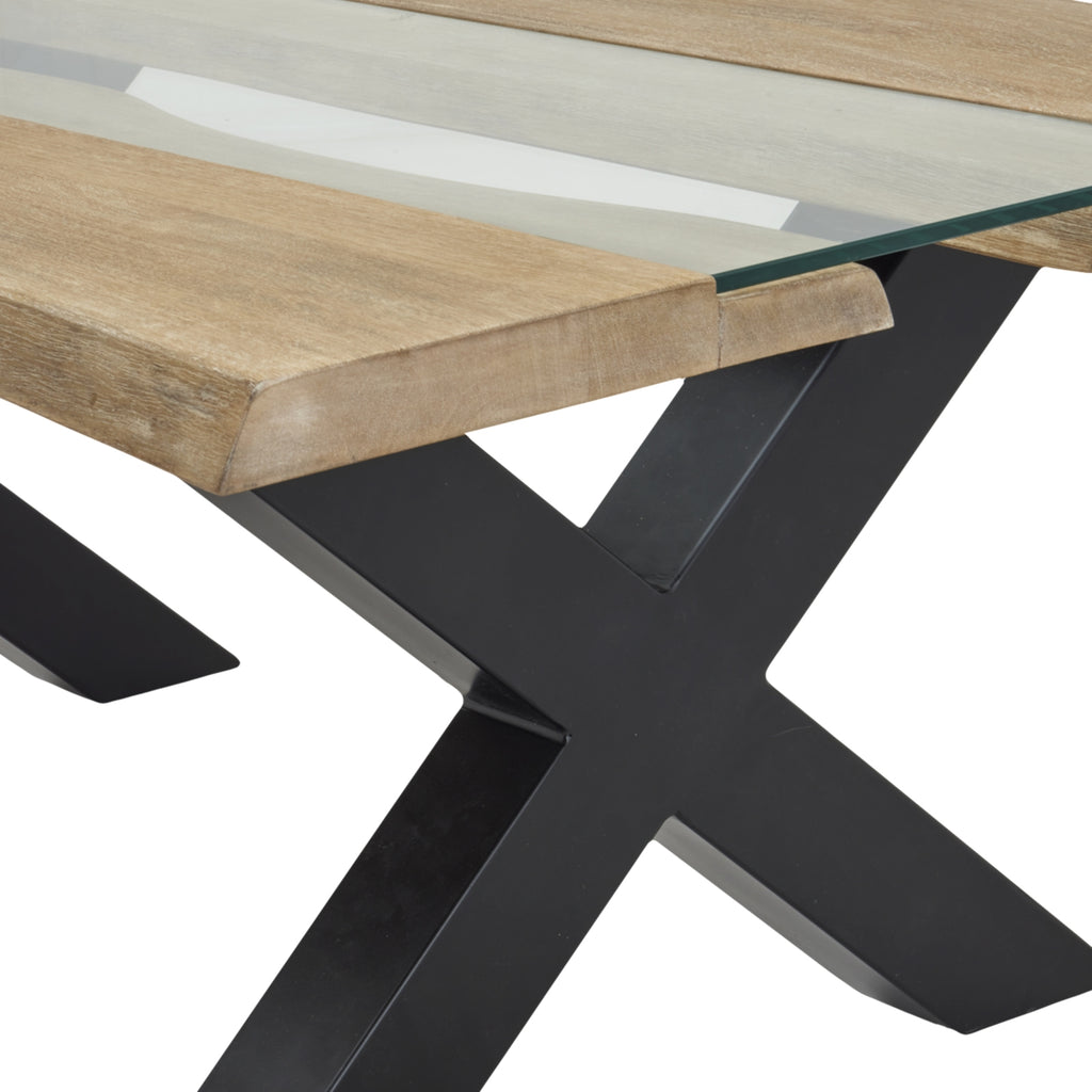 Live Edge Collection Light Acacia Coffee Table With Resin Inlays Exclusive Hand Finished Luxury