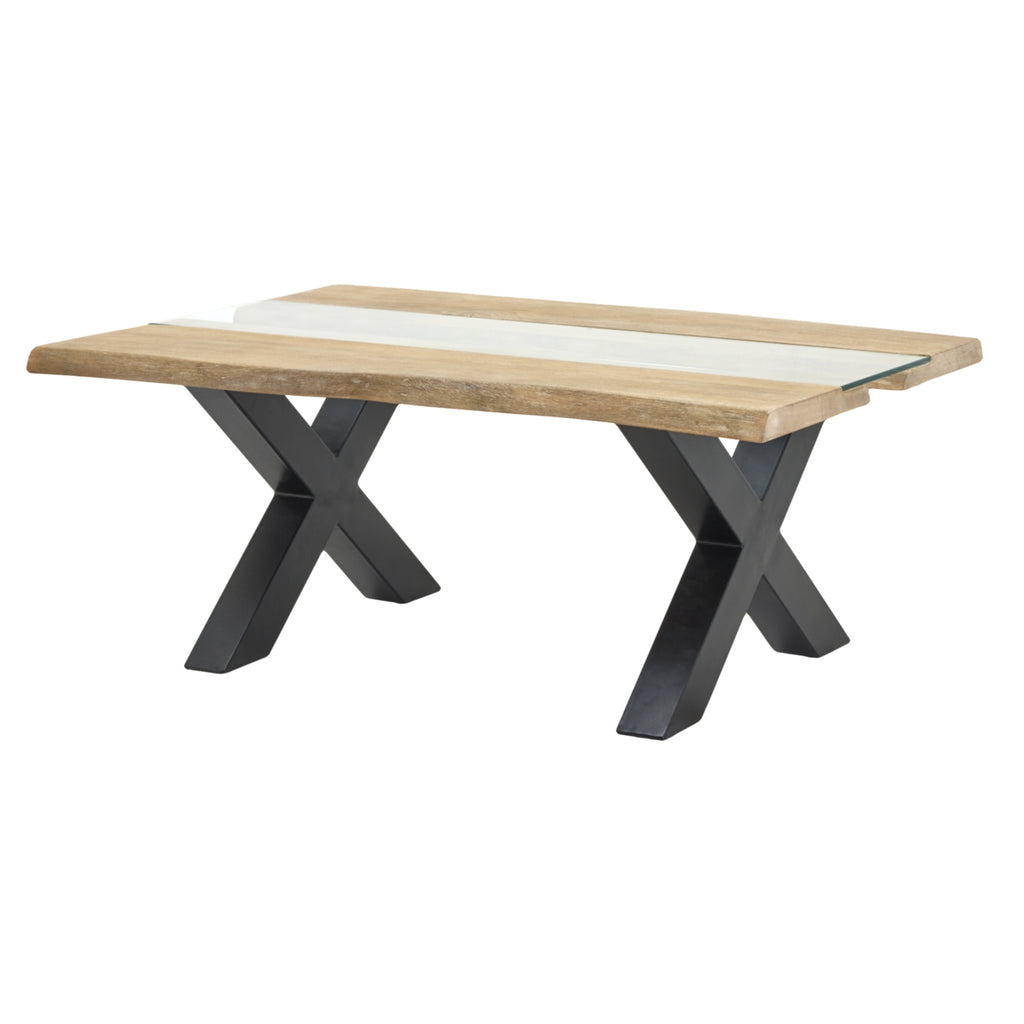 Live Edge Collection Light Acacia Coffee Table With Resin Inlays Exclusive Hand Finished Luxury