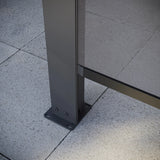 PergoSTET Plus 4m x 4m Square Pergola with 3 Manual Side Blinds and LED Lighting in Grey