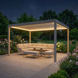PergoSTET Plus Frame Only 3m x 4m Rectangular Pergola with LED Lighting in Latte