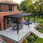 PergoSTET Pro Frame Only 3m x 6m Rectangular Pergola with LED Lighting in Grey